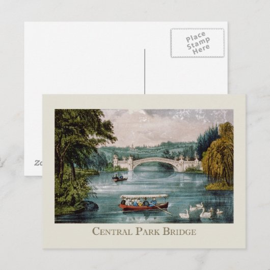 Central Park Bridge Briefkaart (Voorkant / Achterkant)