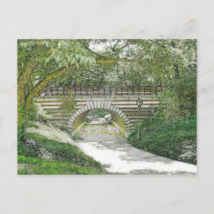 Central Park Bridge en pad Briefkaart