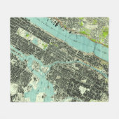 Central Park & Bronx NY Map (1947) Fleece Deken (Voorkant (Horizontaal))