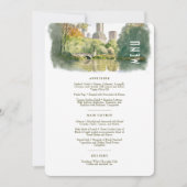Central Park Elegance Waterverf Bruiloft Menu Kaar Kaart (Voorkant)