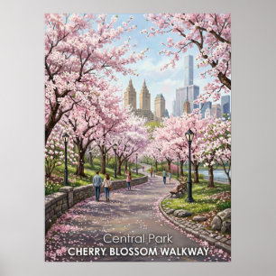 Central Park Kersenbloesemlooppad Poster