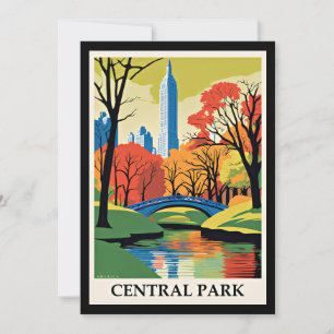 Central Park kleurrijke illustratie Notitiekaartje