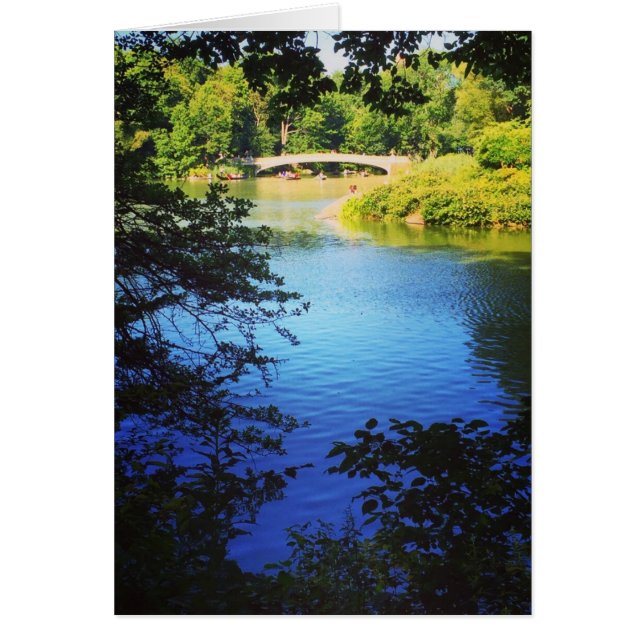 Central Park Lake Bow Bridge New York Photo (Devant)