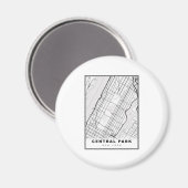 Central Park Manhattan Kaart Magneet (Voorkant / Achterkant)