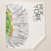 Central Park & New York City Collage Sherpa Deken (Voorkant)