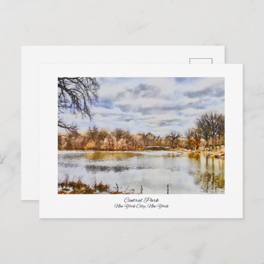 Central Park New York City Waterverf schilderij Briefkaart (Voorkant / Achterkant)