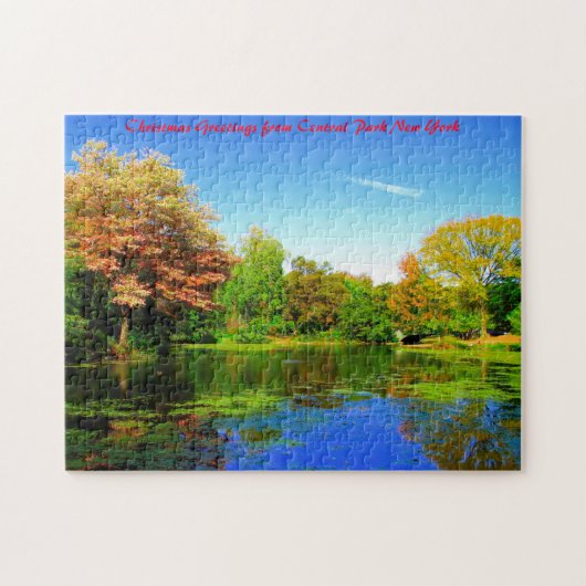 Central Park New York.kerstgroeten Legpuzzel (Horizontaal)