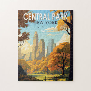 Central Park New York Travel Art Vintage Legpuzzel