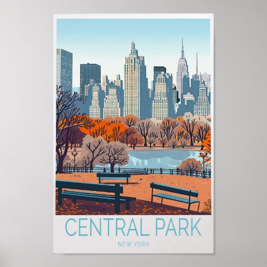 Central Park New York Travel Poster (Voorkant)