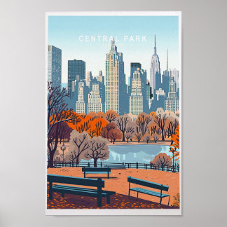 Central Park New York Travel Poster - Verenigde St