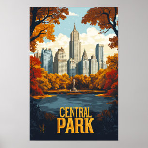 Central Park NYC USA Illustratie Reizen Poster