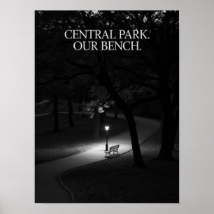 Central Park Onze Bank Nachtfotografie Poster