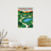 Central Park Paper Cut Sunset Poster (Keuken)