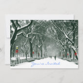 Central Park Snowy Path Uitgenodigd Kaart (Voorkant)