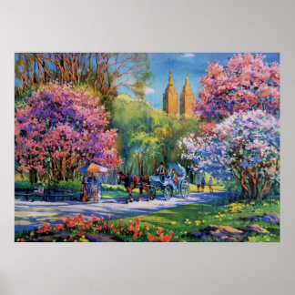 Central Park, Waterverf New York Poster