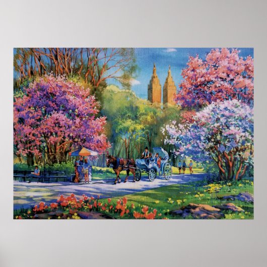 Central Park, Waterverf New York Poster (Voorkant)