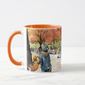 Central Park, waterverven, AI-gegenereerd, Mok (Links)