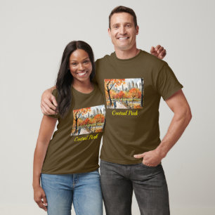 Central Park, waterverven, AI-gegenereerd, T-shirt