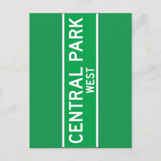 Central Park West, New York Street Sign Briefkaart