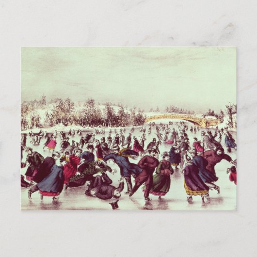Central Park, Winter: Het Skating Carnaval Briefkaart (Voorkant)