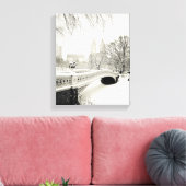 Central Park Winter - Sneeuwbrug Canvas Afdruk (Insitu (Woonkamer))