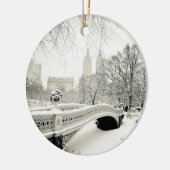 Central Park Winter - Sneeuwbrug Keramisch Ornament (Links)