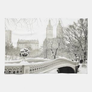 Central Park Winter - Sneeuwbrug Theedoek
