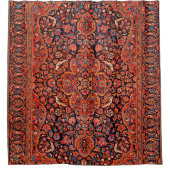 Central Persia Red Blue Tan Douchegordijn (Voorkant)