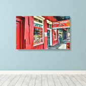 Centrale Kruidenier in de Franse wijk Canvas Afdruk (Insitu (Houten vloer))