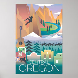 Centrale Oregon-afdruk Poster