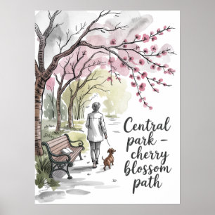 Centrale Park kersenbloesemlooppad Poster