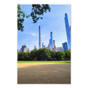 Centrale Park Uitzicht – New York City Silhouet Fo Foto Afdruk