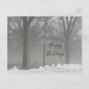 Centrale Park winter sneeuw en mist Briefkaart