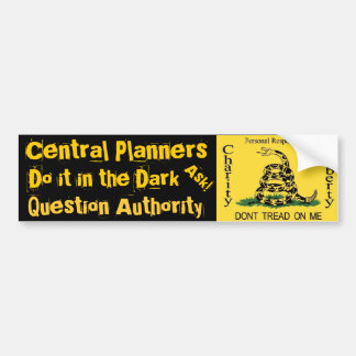 Centrale planners doen het in het donker bumpersticker