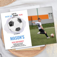 Centre Ball Soccer Invitation d'anniversaire avec