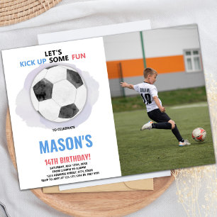 Centre Ball Soccer Invitation d'anniversaire avec 
