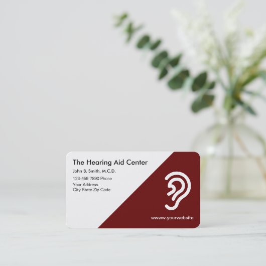 Centre d'aide à l'audition Cartes de visite Modèle (Debout devant)