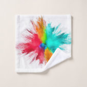 Centre de pièce d'art avec explosion de couleurs (Gant de toilette)