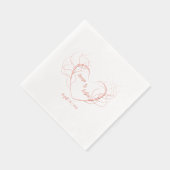 Centre en forme de coeur de plumes Monogramme (Droite)