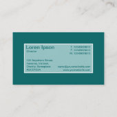 Centre Étiquette II - Vert clair avec Turquoise (Dos)