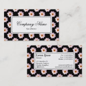 Centre Étiquette v5 - Motif Dahlia en noir (Devant / Derrière)