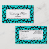 Centre Étiquette v5 - Motif feuille 02 - Cyan (Devant / Derrière)