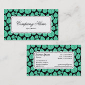 Centre Étiquette v5 - Motif feuille 02 - Turquoise (Devant / Derrière)