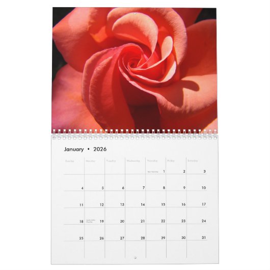Centre rose de calendrier de mes cadeaux de (Jan 2026)