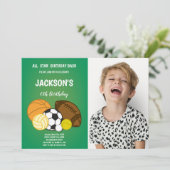 Centre Sports Balls Anniversaire Invitations avec  (Debout devant)