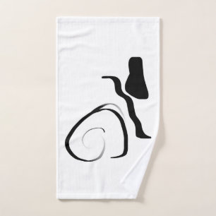 Centrifugecyclus: Abstract zwart-wit Bad Handdoek