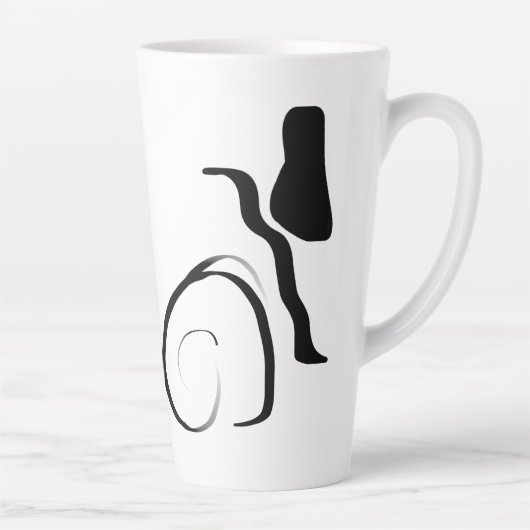 Centrifugecyclus: Abstract zwart-wit Latte Mok (Rechts)
