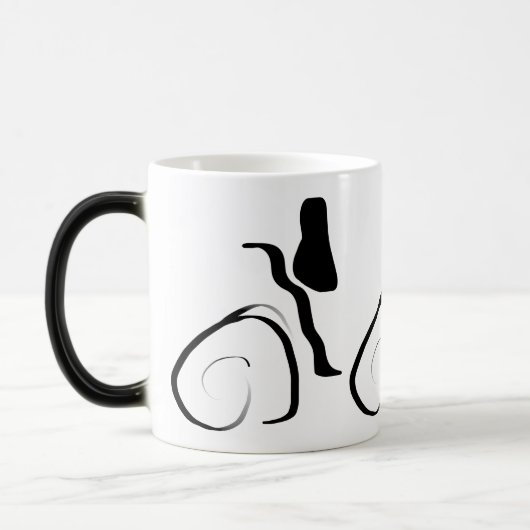 Centrifugecyclus: Abstract zwart-wit Magische Mok (Links)