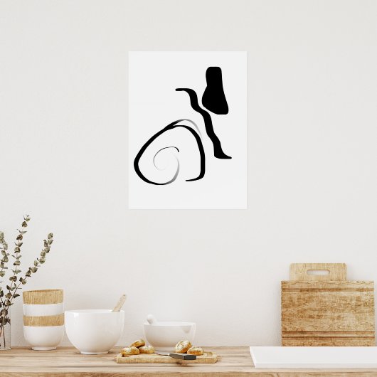 Centrifugecyclus: Abstract zwart-wit Poster (Keuken)