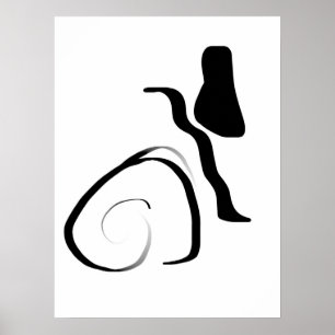 Centrifugecyclus: Abstract zwart-wit Poster